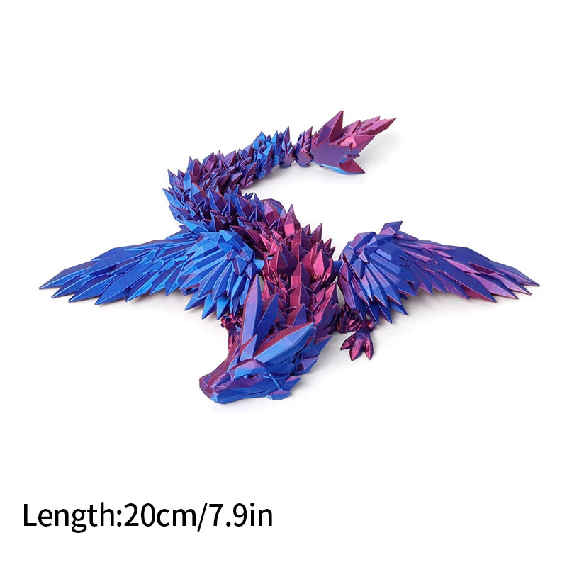 3D Printed Dragon Flexible Movable Dragons with Wings Creative Bee Toys Rotatable Articulated Dragon 3d Printed Figures
 Decor