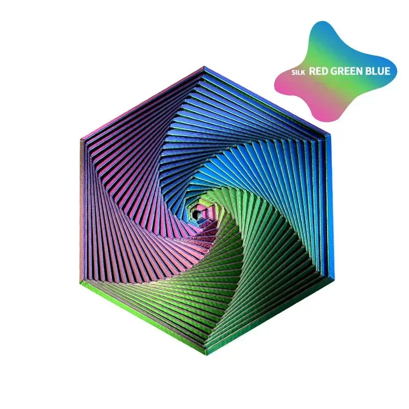 3D Printed Fractal Fidget Hexagon 7cm Portable Playing Sensory Anti-stress Toy Desktop Ornament Kid Toy Visual Toys