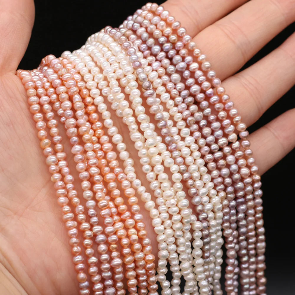 Natural Freshwater Pearl Beads Potato Shape Loose Beads For jewelry making DIY necklace and bracelet accessories Size 3-3.5mm