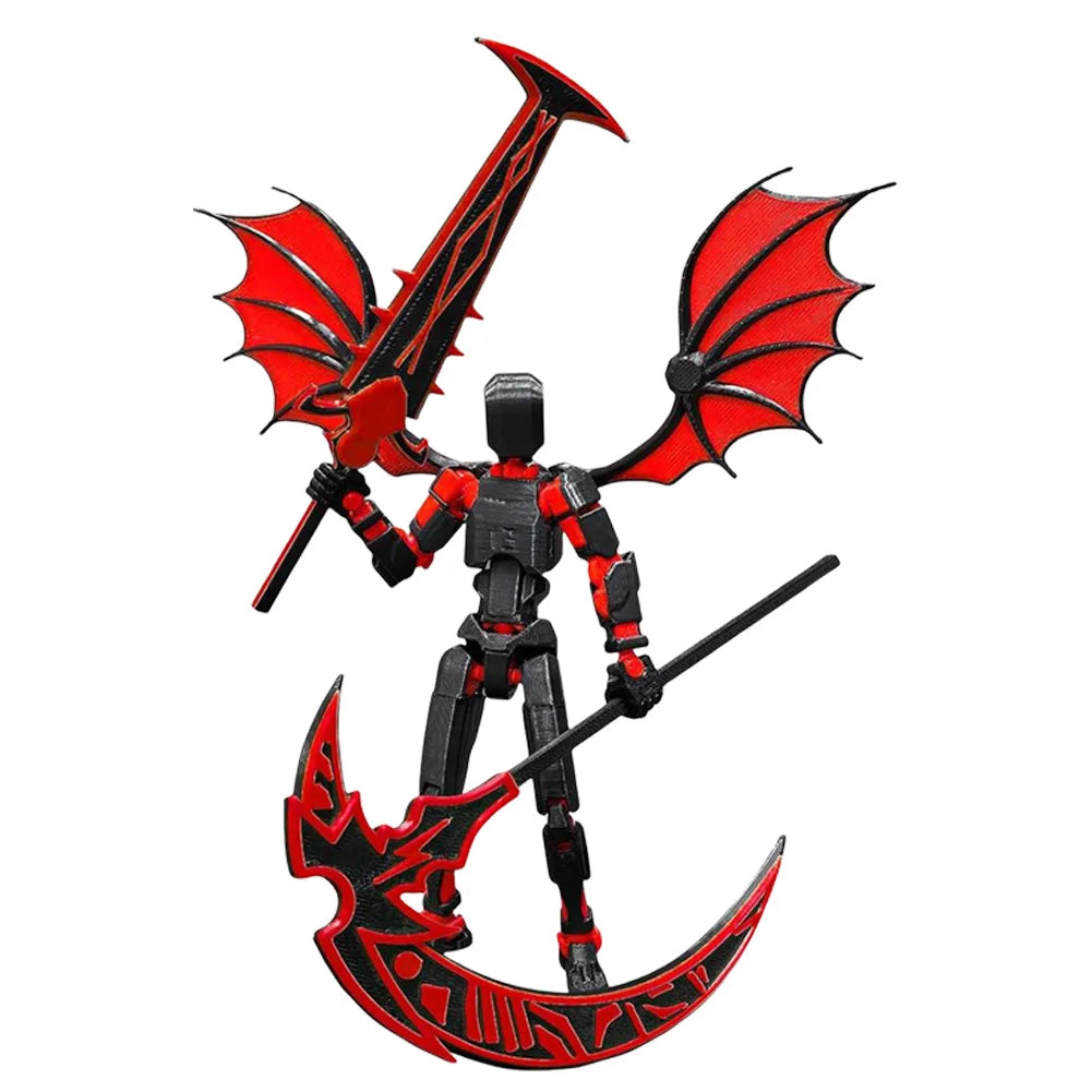 3D Printed Multi-Jointed Movable Robot with 6 Pair Hands Flexible Articulated Fidget Toy 13cm Action Figures Decorative Gifts