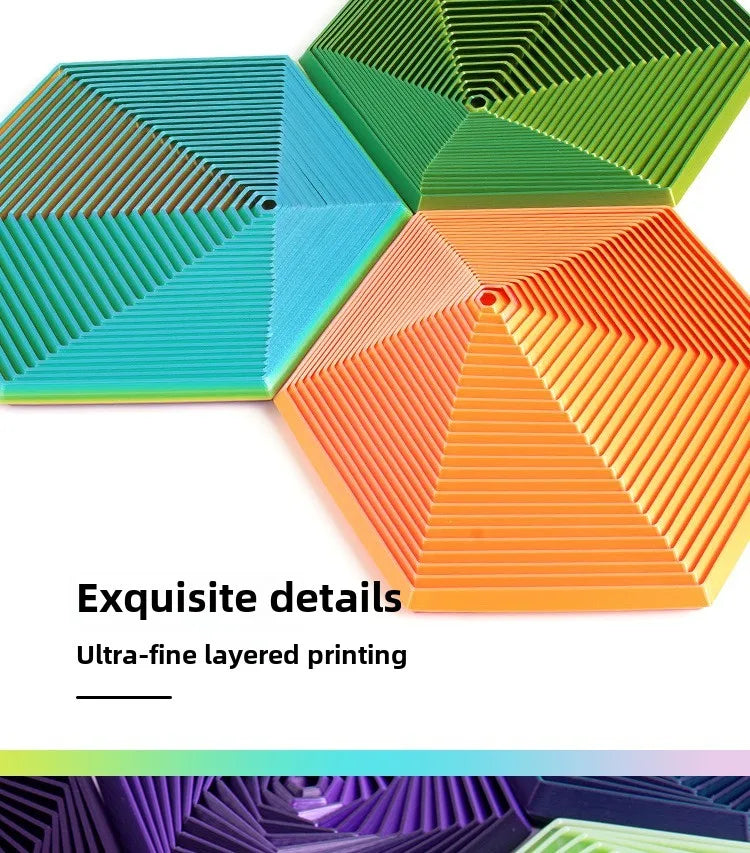 3D Printed Fractal Fidget Hexagon 7cm Portable Playing Sensory Anti-stress Toy Desktop Ornament Kid Toy Visual Toys