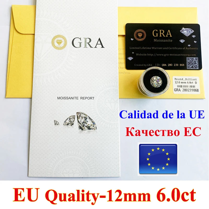 [ New EU Quality ]  With GRA 1CT Small Size Moissanite Loose Stone Hand Cutting D Color 0.7mm-14mm Certified Moissanite Diamond