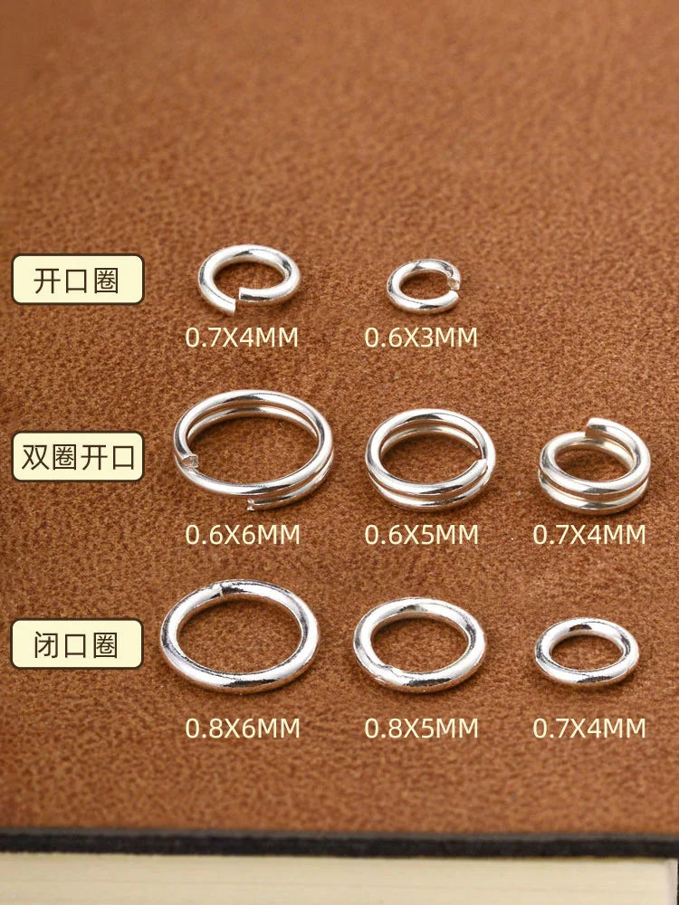 Real Pure Solid 925 Sterling Silver Open Jump Rings Split Ring for Jewelry Making Findings Accessories