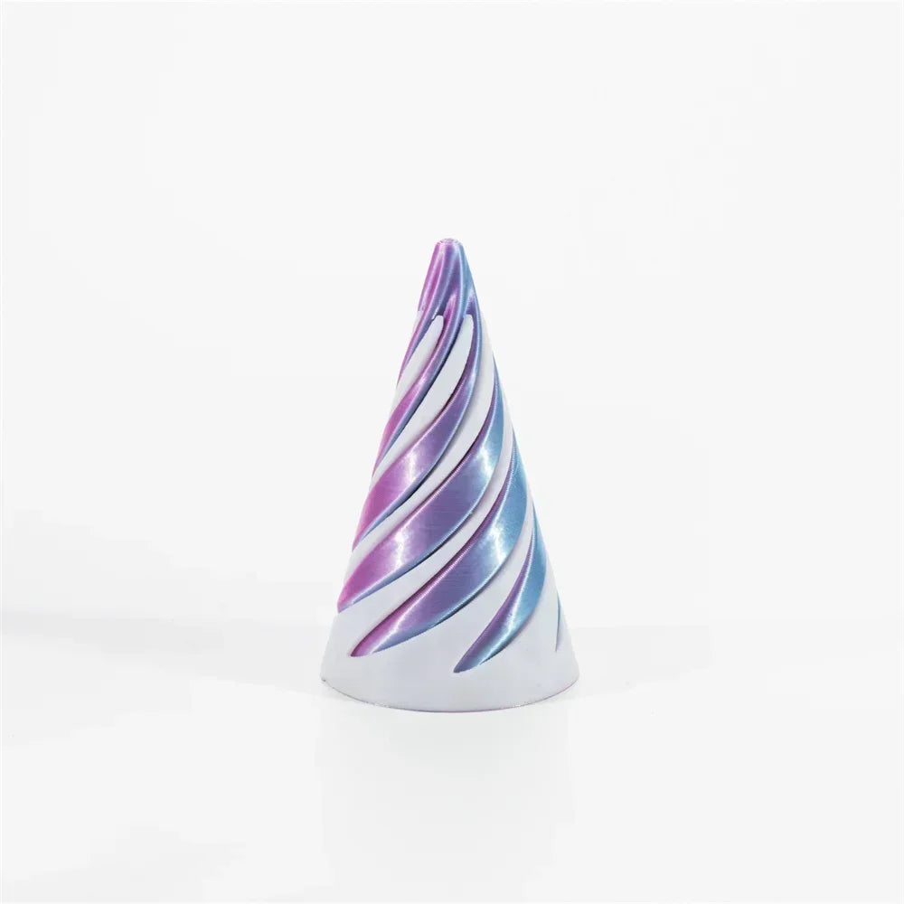 2025 3D Printed Spiral Cone Pyramid Helix Screw Fidget Toy Decompression Decorative Ornaments Impossible Passthrough Sculpture