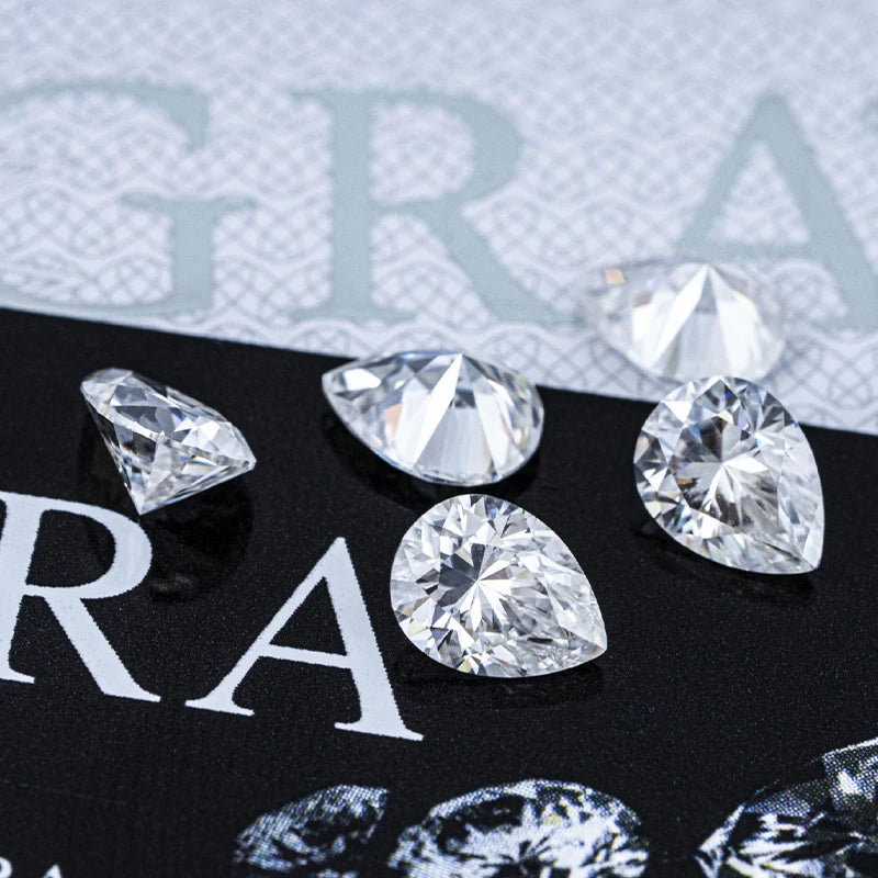 [ Full Size 0.1-20ct ] D Color VVS1 GRA Pear Cut Moissanite Loose Stone Wholesale Lab Grown Super White  Moissanite Diamonds