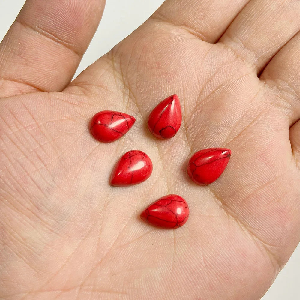 10x14mm Water Drop Shape Natural Stone Cabochons Beads Agate Crystal Opal Chalcedony Cabochons for Needlework DIY Jewelry Making
