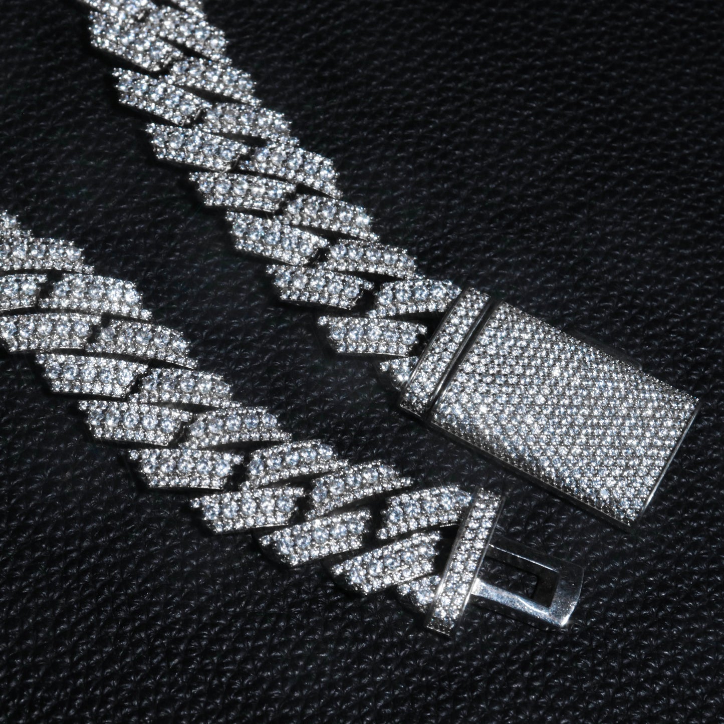 Custom 925  silver  Cubic Zirconia 20mm Iced Out Miami Cuban Link Chain 14k Gold Plated Necklace Hip Hop Jewelry for Men