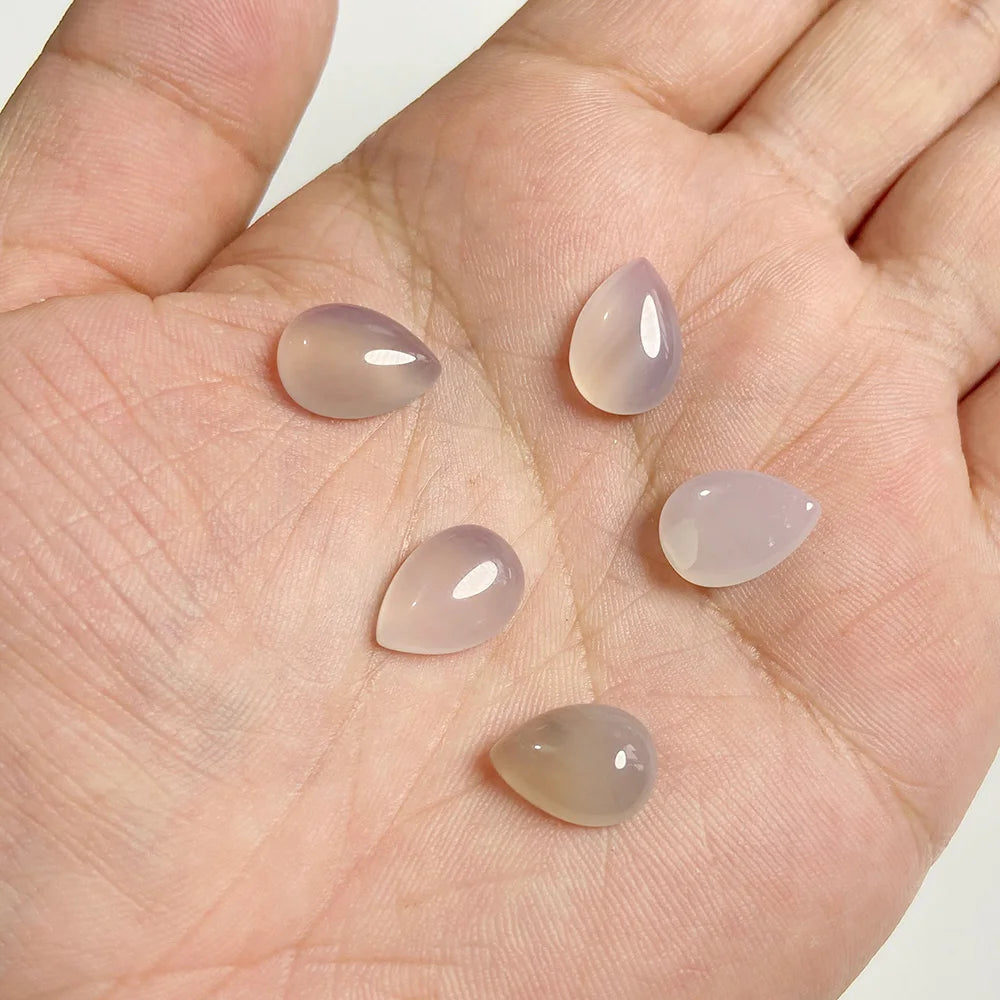 10x14mm Water Drop Shape Natural Stone Cabochons Beads Agate Crystal Opal Chalcedony Cabochons for Needlework DIY Jewelry Making
