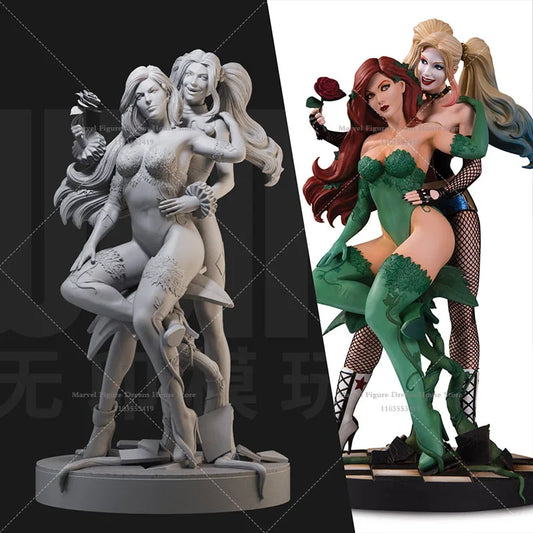 1/24 1/18 Scale DC Little Ugly Girl Harley Quinn Poison Ivy Pamela Villain Group DIY Self-assembled GK 3D Resin Un-panited Doll