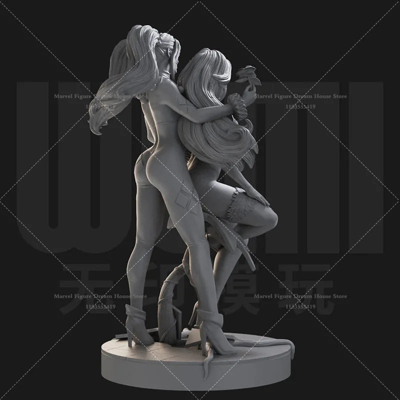 1/24 1/18 Scale DC Little Ugly Girl Harley Quinn Poison Ivy Pamela Villain Group DIY Self-assembled GK 3D Resin Un-panited Doll
