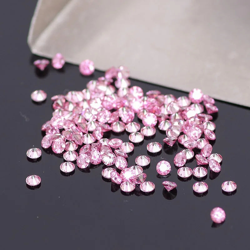 [Full Size 0.8mm-30ct] Wholesale New Small Size Pink Loose Moissanites Stones D Color VVS1 Gemstone Lab Grown Moissanite Diamond