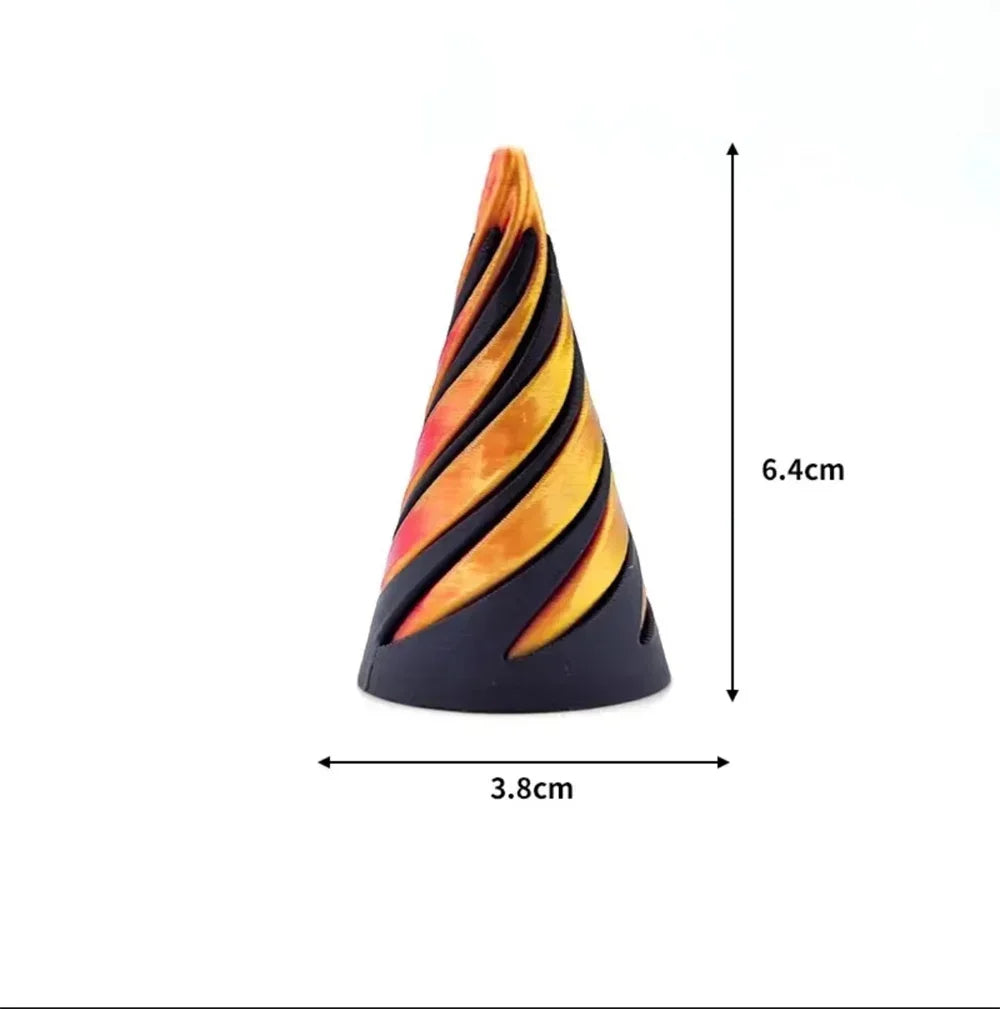 2025 3D Printed Spiral Cone Pyramid Helix Screw Fidget Toy Decompression Decorative Ornaments Impossible Passthrough Sculpture