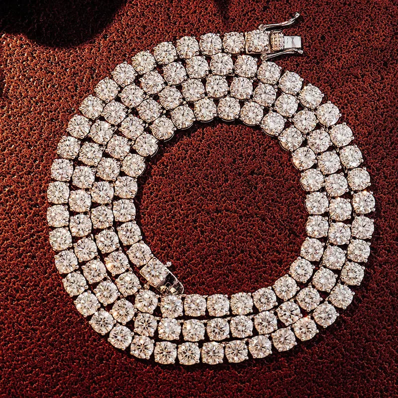 Luxury Custom Fine Jewelry CZ Tennis Chain Necklace Moissanite Chain 925 Sterling Silver High Quality Trendy Cuban Link Chain
