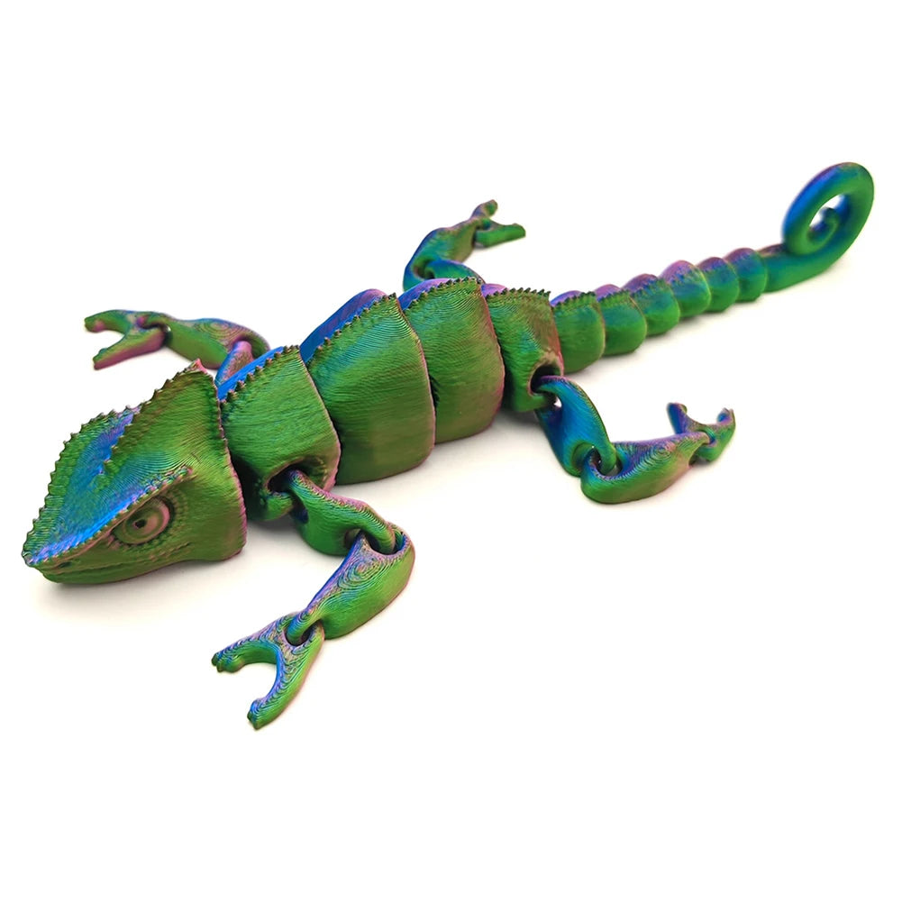 3D Printed Lizard Articulated Models Flexible Joint Animal Lacertid Figurines Small Toys 3D Lizard Model Home Tabletop Ornaments