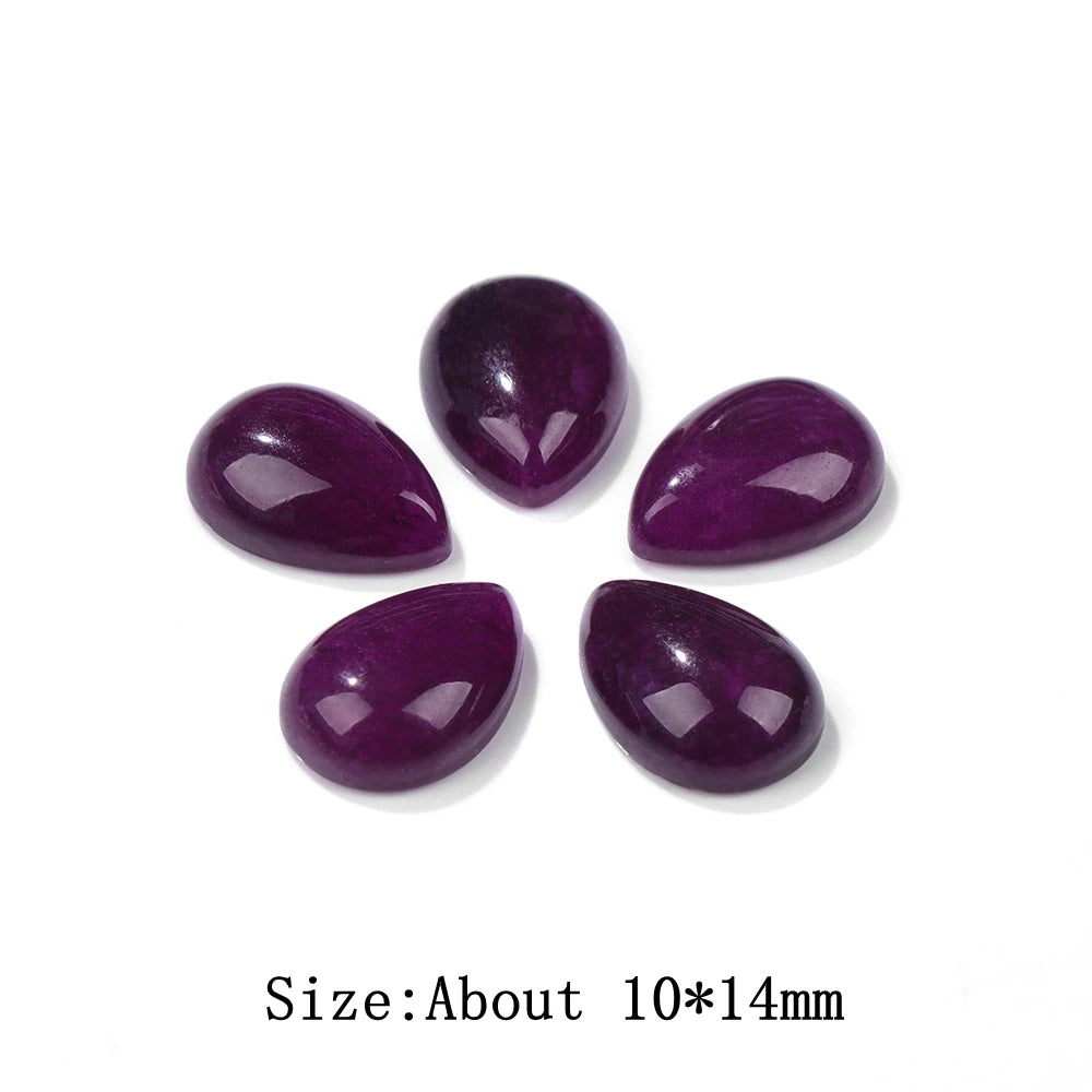 10x14mm Water Drop Shape Natural Stone Cabochons Beads Agate Crystal Opal Chalcedony Cabochons for Needlework DIY Jewelry Making