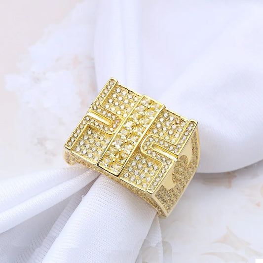 Wholesale Silver Ring for Men 925 Original Cubic Zirconia Rhodium Gold Plated Hip Hop Rings Cuban Ice Out Fine Jewelry Zircon