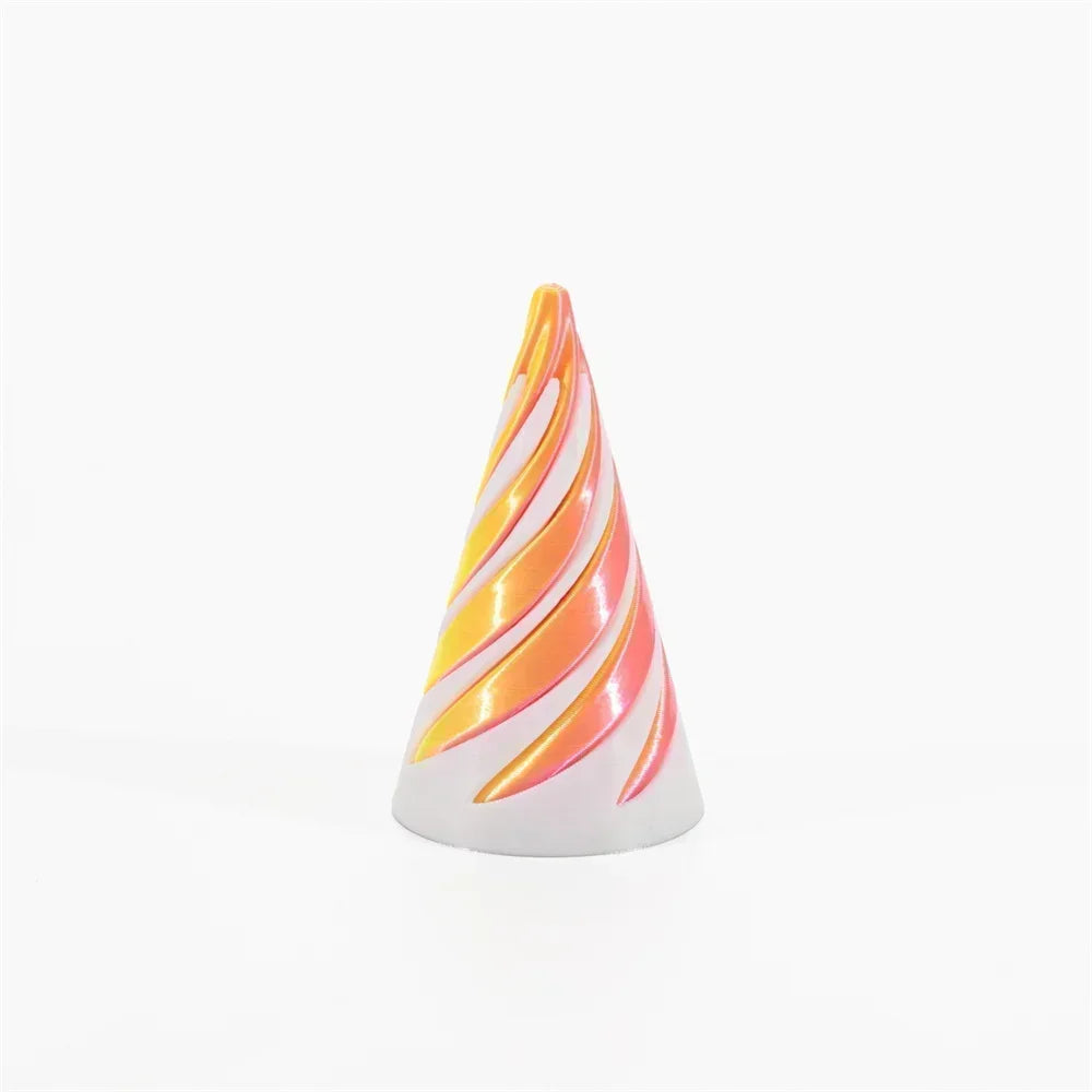 2025 3D Printed Spiral Cone Pyramid Helix Screw Fidget Toy Decompression Decorative Ornaments Impossible Passthrough Sculpture