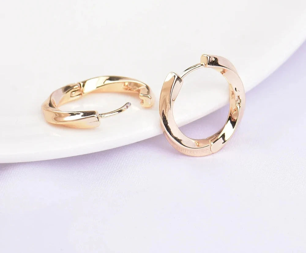 (2464)12x16.5MM 24K Gold Color Brass with Zircon Rectangle Earring Hoop Earring Clasp High Quality Jewelry Making Findings