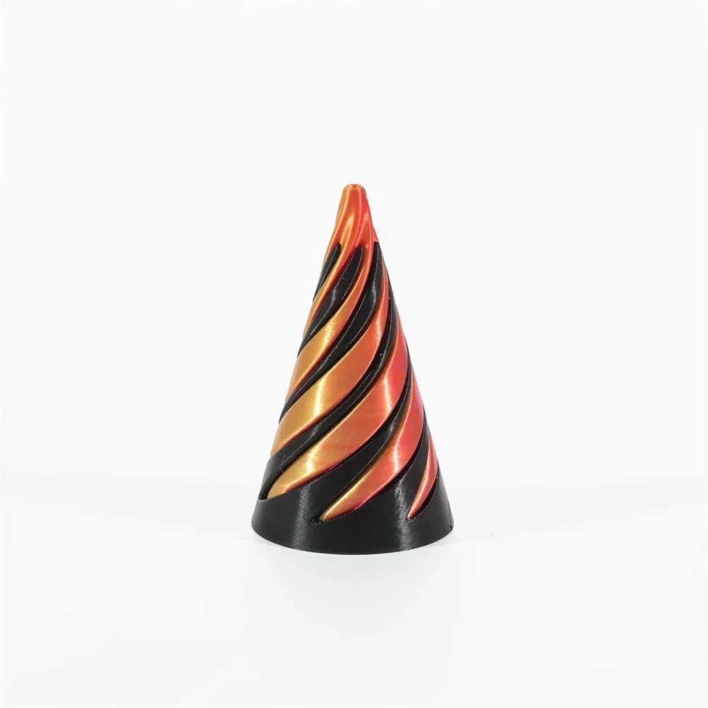 2025 3D Printed Spiral Cone Pyramid Helix Screw Fidget Toy Decompression Decorative Ornaments Impossible Passthrough Sculpture