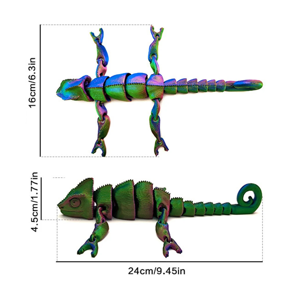 3D Printed Lizard Articulated Models Flexible Joint Animal Lacertid Figurines Small Toys 3D Lizard Model Home Tabletop Ornaments