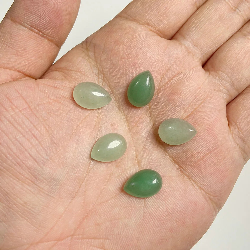 10x14mm Water Drop Shape Natural Stone Cabochons Beads Agate Crystal Opal Chalcedony Cabochons for Needlework DIY Jewelry Making