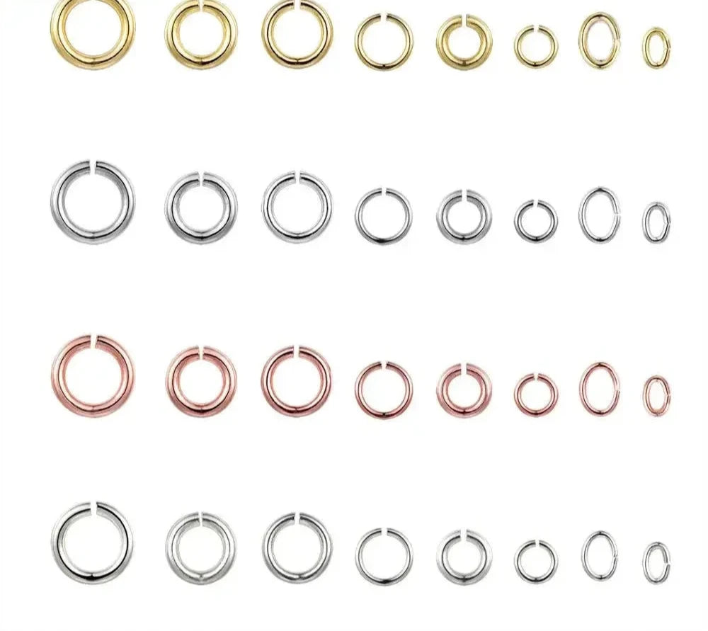 (3622) 24K Gold Color Real Silver Color Plated Brass Jump Rings Split Rings Jewelry Finding Earrings Accessories Wholesale