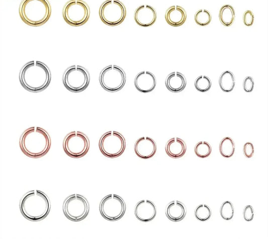 (3622) 24K Gold Color Real Silver Color Plated Brass Jump Rings Split Rings Jewelry Finding Earrings Accessories Wholesale