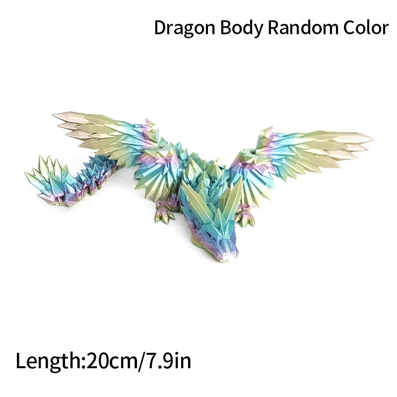 3D Printed Dragon Flexible Movable Dragons with Wings Creative Bee Toys Rotatable Articulated Dragon 3d Printed Figures
 Decor