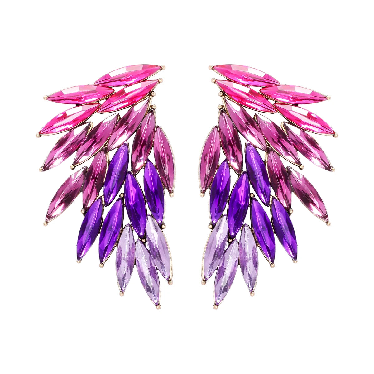 2024 Trend New Elegant Purple Series 38 Kinds Style Acrylic Rhinestone Tassel Earrings for Women Statement Jewelry Wholesale