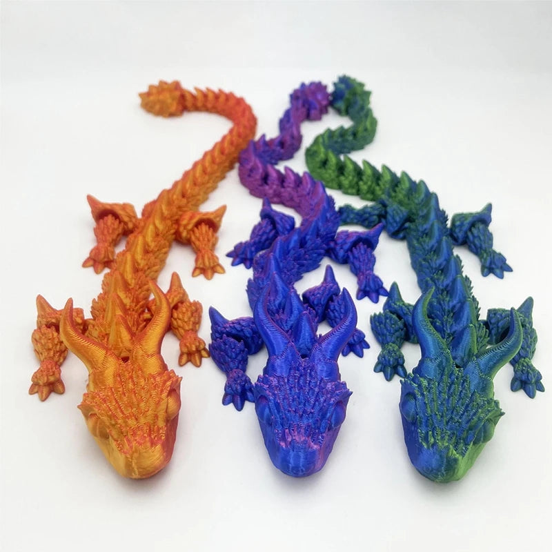 3D Printed Dragon Flexible Movable Dragons with Wings Creative Bee Toys Rotatable Articulated Dragon 3d Printed Figures
 Decor