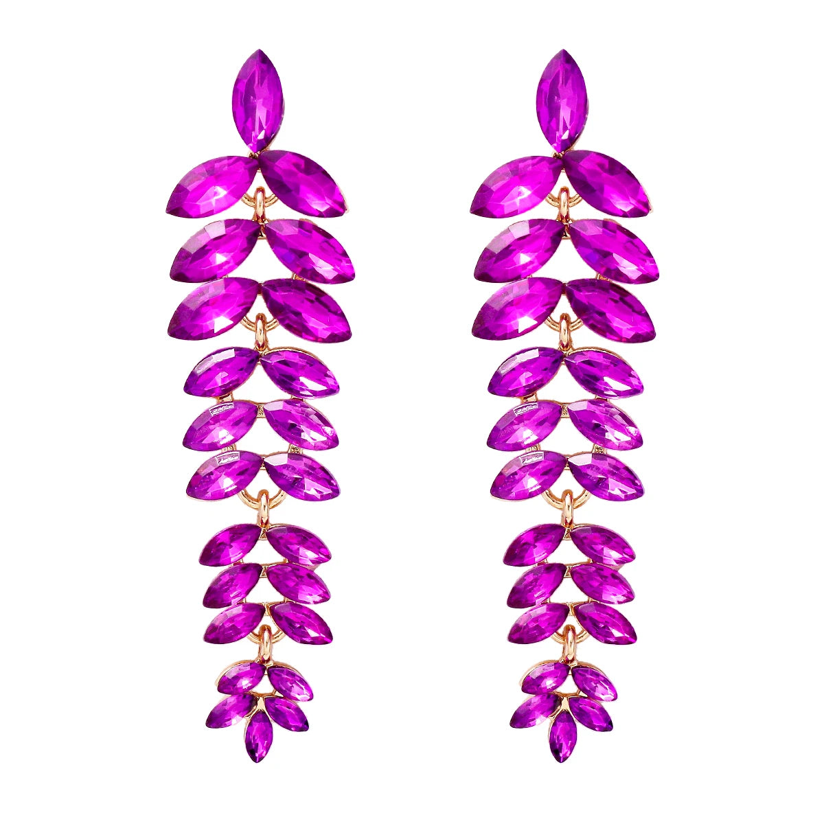 2024 Trend New Elegant Purple Series 38 Kinds Style Acrylic Rhinestone Tassel Earrings for Women Statement Jewelry Wholesale