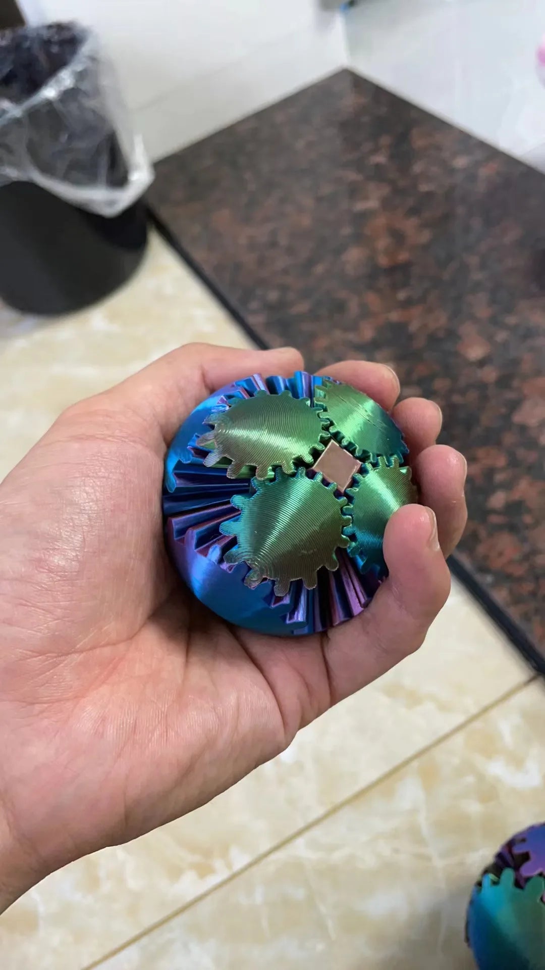 3D Printed Gear Ball Spin Ball Cube Fidget Toy Ball Fidget Toy Gear Toy for Stress and Anxiety Relaxing Gear Sphere