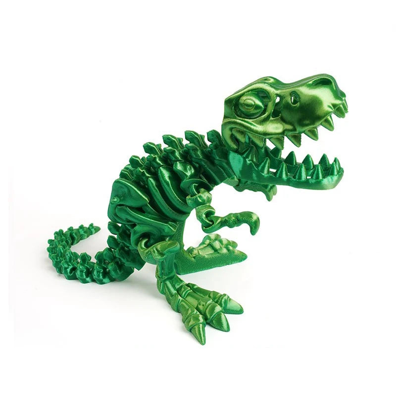 3D Printed Dragon Set Crafts Model Decoration Fidget Toy Rotatable Tyrannosaurus Rex Skeleton Dinosaur Gift for Kids Birthdays