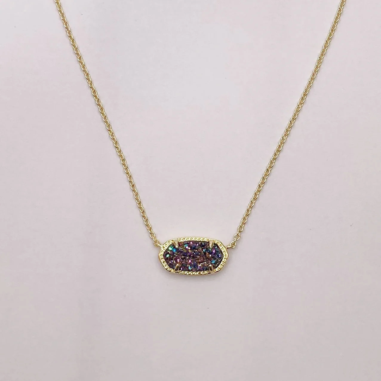 Geometric Multi Drusy Crystal Pendant Necklace for Women, Fashion Jewelry, Unique Gifts