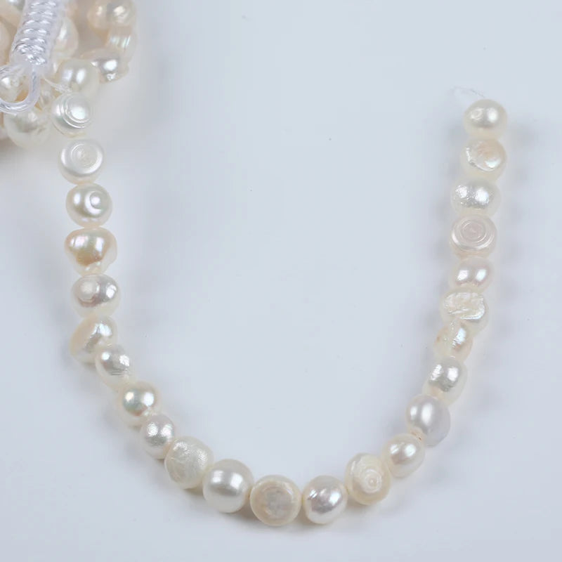 Hot Sale 7-8mm White  Baroque  Pearls Freshwater Pearl Strand  For DIY 18cm