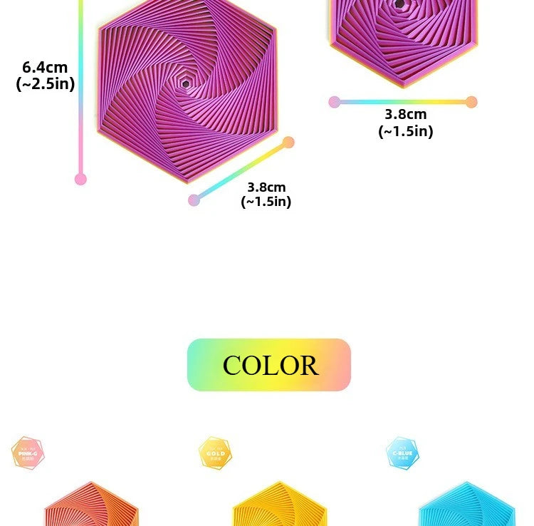 3D Printed Fractal Fidget Hexagon 7cm Portable Playing Sensory Anti-stress Toy Desktop Ornament Kid Toy Visual Toys