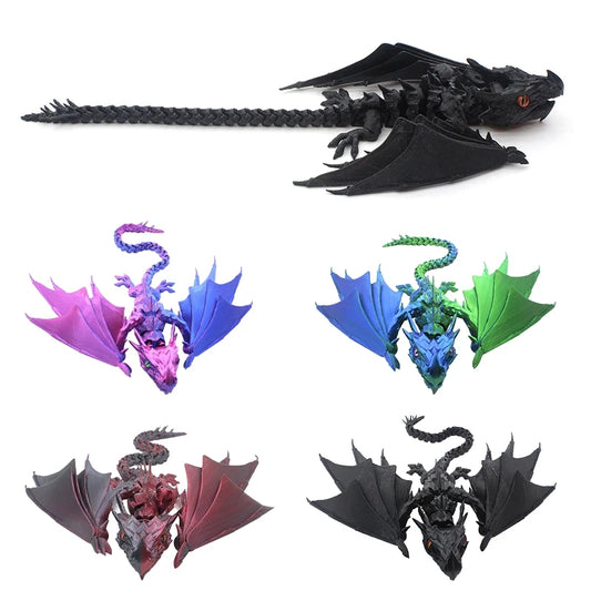3D Printed Dragon Flexible Movable Dragons with Wings Creative Bee Toys Rotatable Articulated Dragon 3d Printed Figures
 Decor