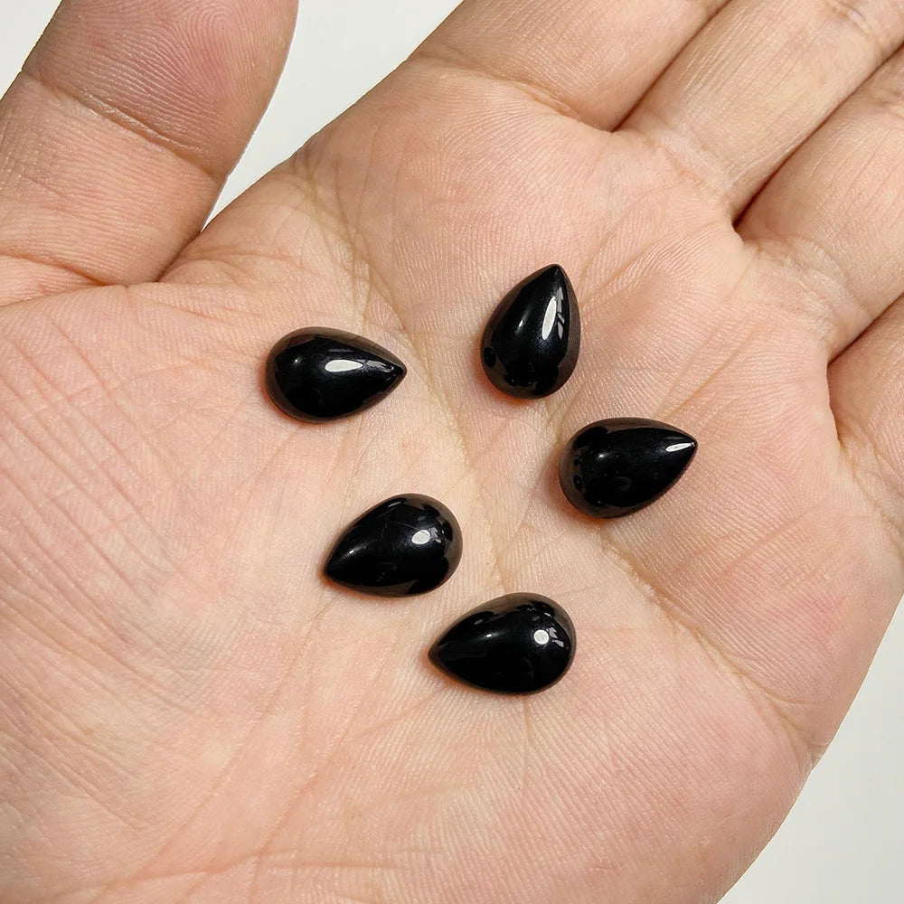10x14mm Water Drop Shape Natural Stone Cabochons Beads Agate Crystal Opal Chalcedony Cabochons for Needlework DIY Jewelry Making