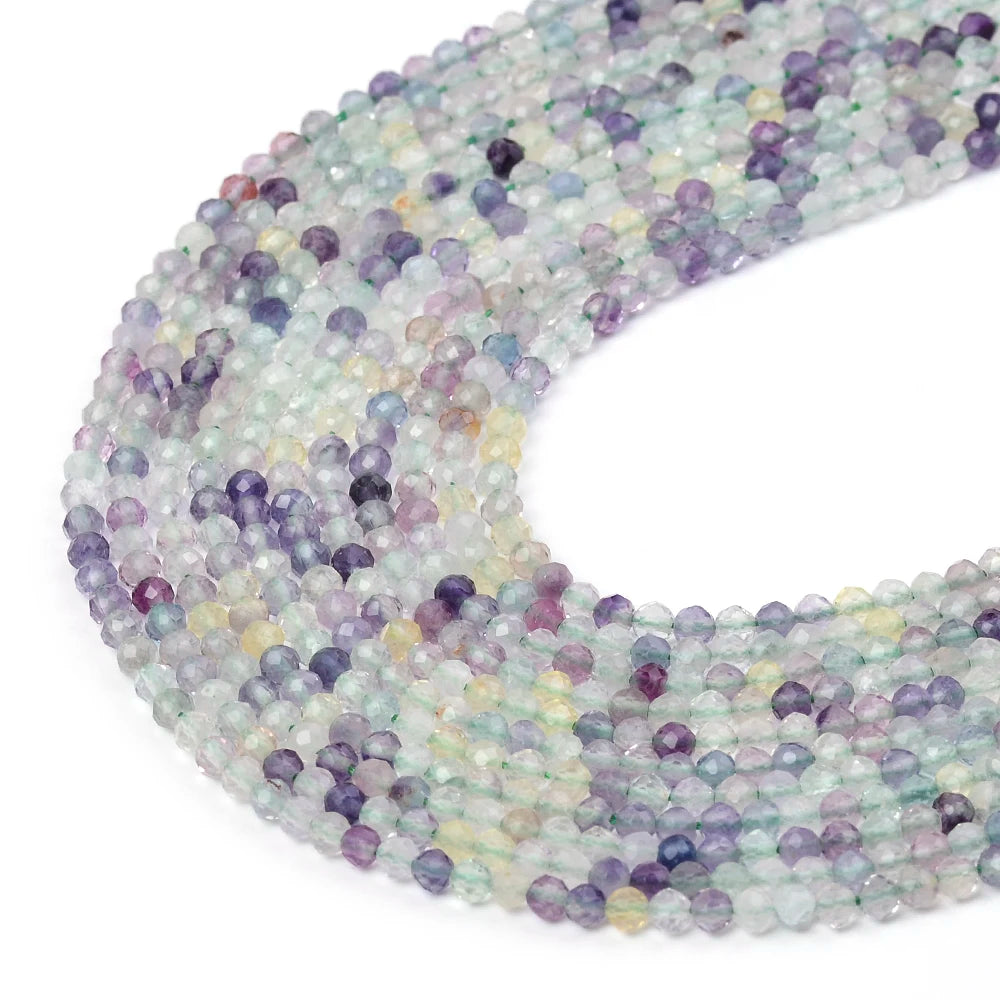 3mm Amethyst Garnet Golden Rainbow Obsidian Faceted Round Natural Gemstone Stone For Jewelry Necklace Bracelet DIY Making