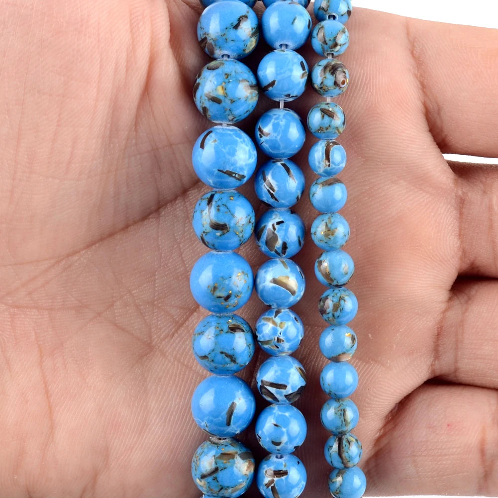 45 Style Natural Stone Beads Blue Chalcedony Crystal Glass Gemstone Jades Agate Beads Jewelry Making DIY Handmade Bracelet 15‘’