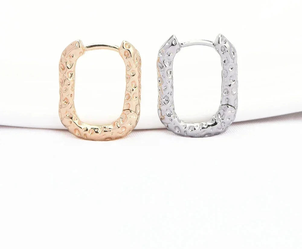 (2464)12x16.5MM 24K Gold Color Brass with Zircon Rectangle Earring Hoop Earring Clasp High Quality Jewelry Making Findings