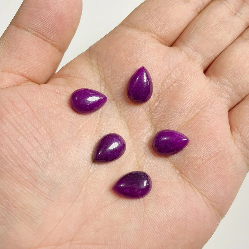 10x14mm Water Drop Shape Natural Stone Cabochons Beads Agate Crystal Opal Chalcedony Cabochons for Needlework DIY Jewelry Making
