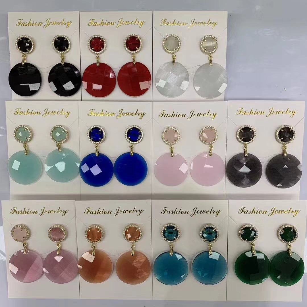 Colorful crystal dangle earring collect