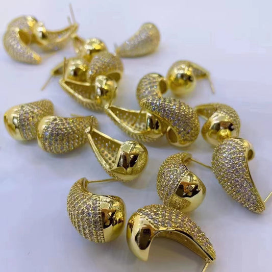 Water drop  with Cubic zircon earring