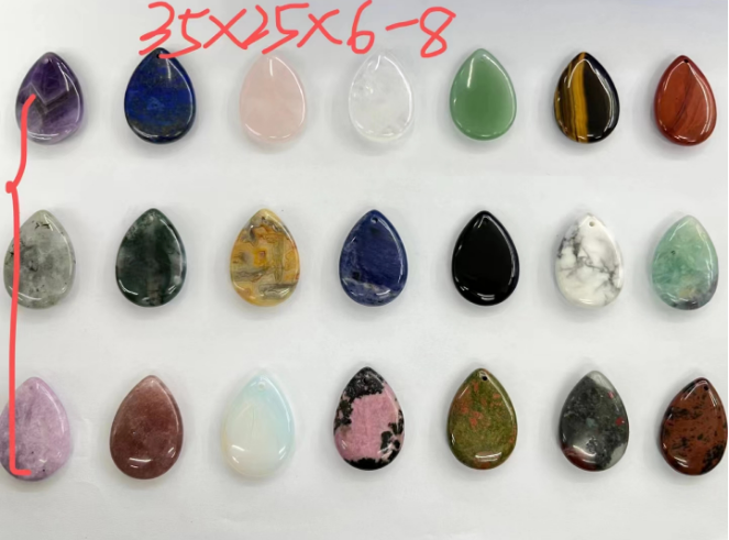 Natural stone pendant,11shape, 49 stones