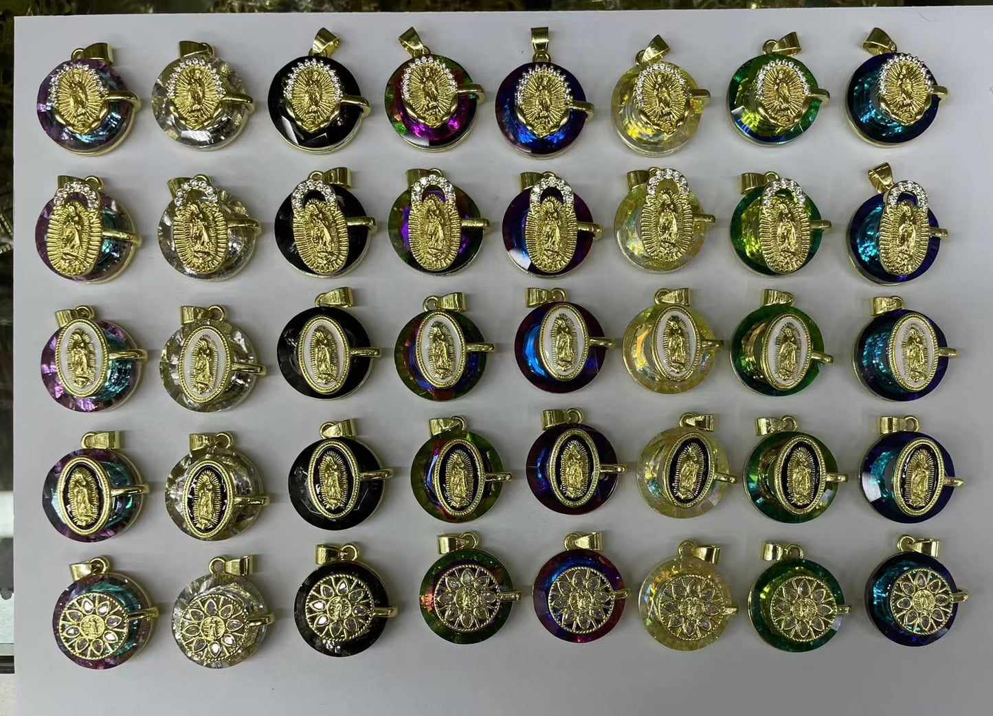 Madonna enamel pendant