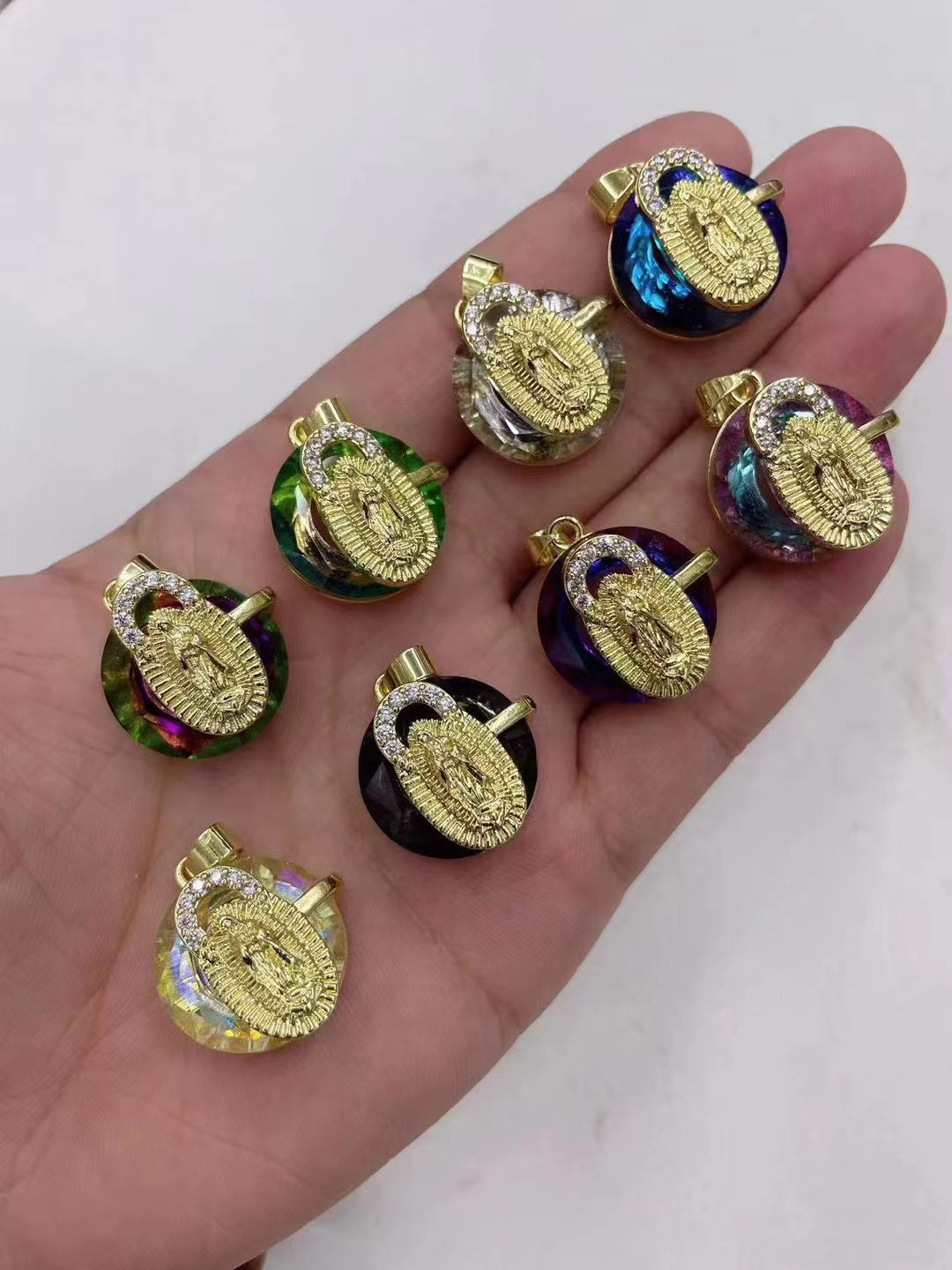 Madonna enamel pendant