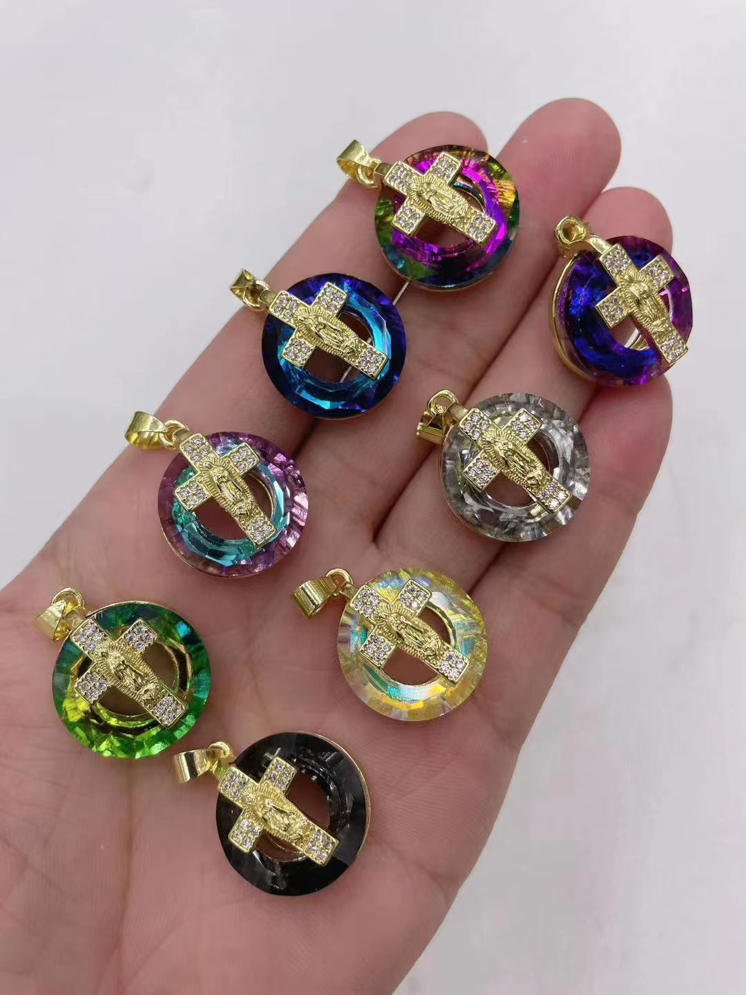Madonna enamel pendant